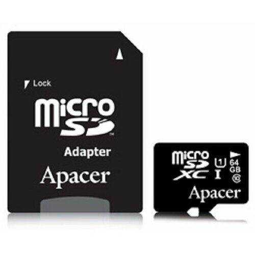 Apacer UHS-I MicroSDXC 64GB class 10 + Adapter AP64GMCSX10U1-R memorijska kartica Slike