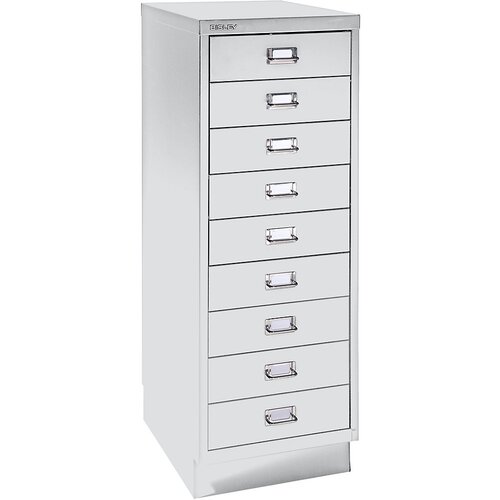 BISLEY Predalnik MultiDrawer™, serija 39, s podnožjem, DIN A3, 9 predalov, svetlo siv Cene