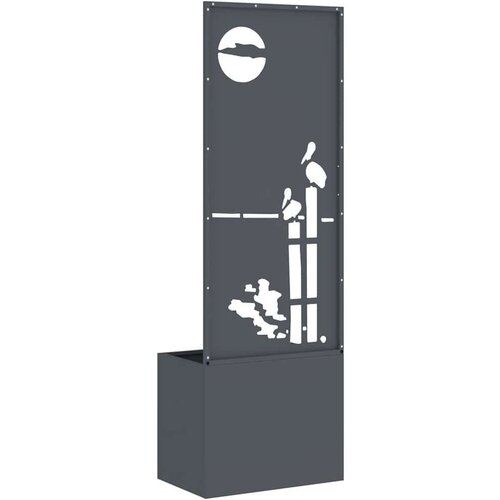 VidaXL Vrtni Sadič s Dekorativnom Pločom Antracit 50 x 140 cm Slike