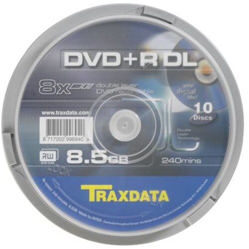 Traxdata OPTIČKI MEDIJ DVD+R DUAL LAYER 8X CAKE 10 Cijene