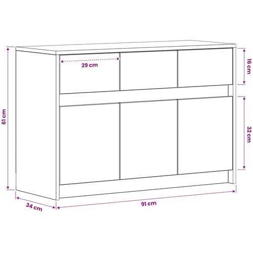  TV ormar 91 x 34 x 61 cm Crni hrast Konstruirano drvo - Crni hrast Slike