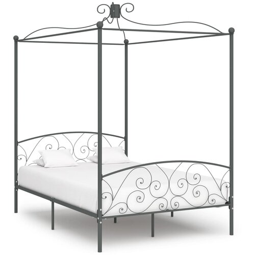  Okvir za krevet s nadstre&scaron;nicom sivi metalni 140 x 200 cm Cijene