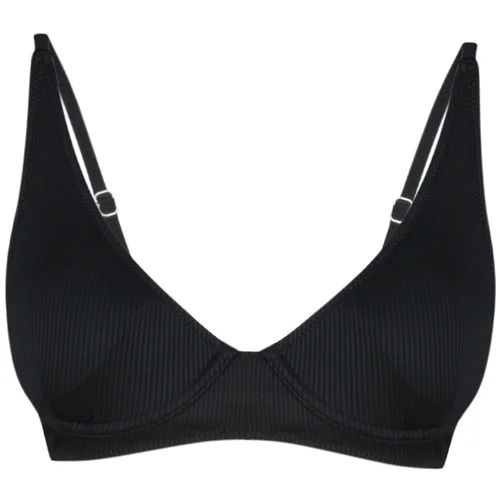 Trendyol Black Balconet Push Up Textured Bikini Top