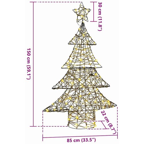  Božićno drvce s 120 LED svjetlima Topla bijela 150 cm Ratan Slike