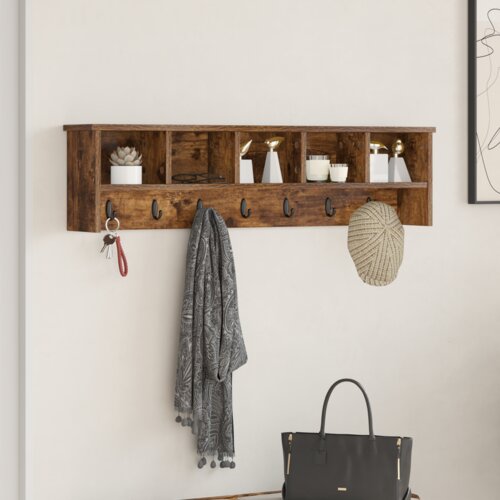 vidaXL Nadwyčajna obešalnik za plašče Dimljeni hrast 100 x 16 x 26 cm Cene