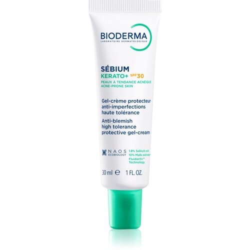 Bioderma S&amp;eacute;bium Kerato+ SPF30 gel krema za lice sklono aknama SPF 30 30 ml Slike