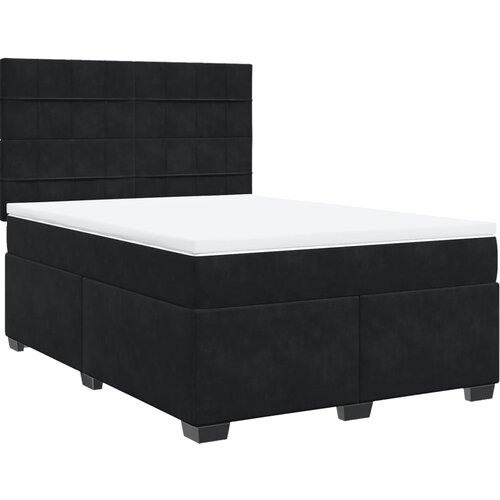 vidaXL Box spring postelja z vzmetnico črna 140x200 cm žamet, (21306490) Cene