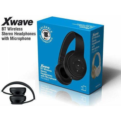 X Wave BT stereo slusalice sa mikrofonom v4.2,FM,microSD,Baterija 200mAh,8-9h razgovor,10m udaljenost,Crna Cene