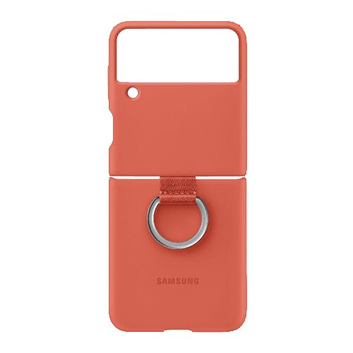 Samsung Originalen tanek silikonski ovitek s prstanom za Galaxy Z Flip 3 - oranžen, (20629496) Cene