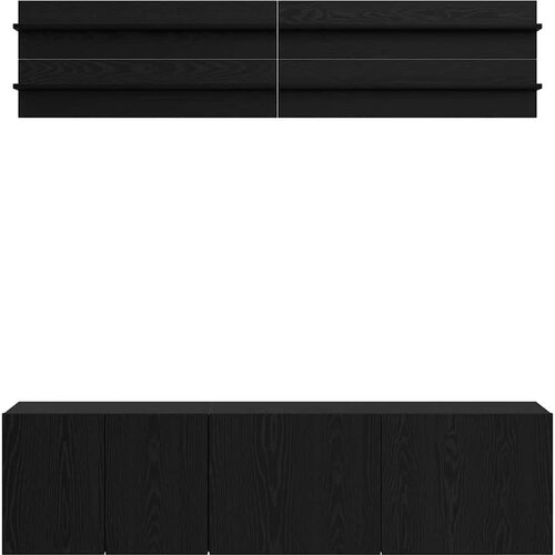 VidaXL TV Jedinice Zidne 6 pcs Crni hrast Konstruirano drvo Slike
