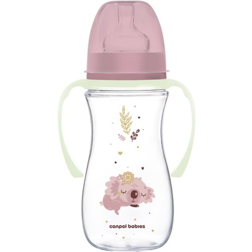 Canpol Sleepy Koala Easy Start Anti-Colic Bottle Pink 12m+ otro&amp;scaron;ka steklenička proti krčem 300 ml za otroke Slike