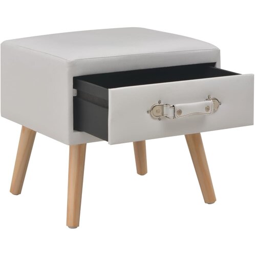 Maison Chic Nočna omarica - Nočna miza umetno usnje 40x35x40 cm bela, (21689292) Cene