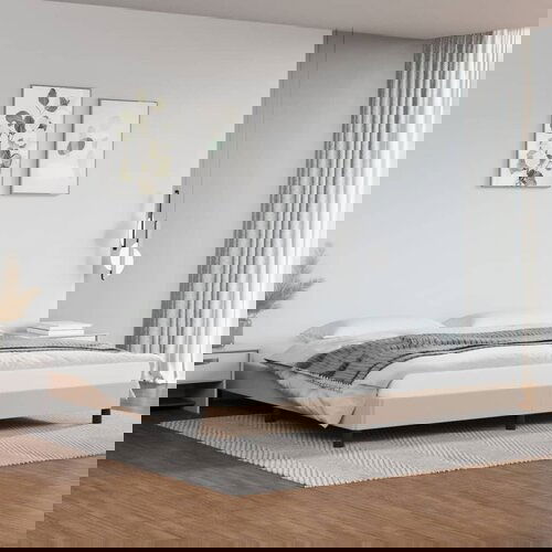  Za krevet boja cappuccina 200x200 cm od umjetne kože Slike
