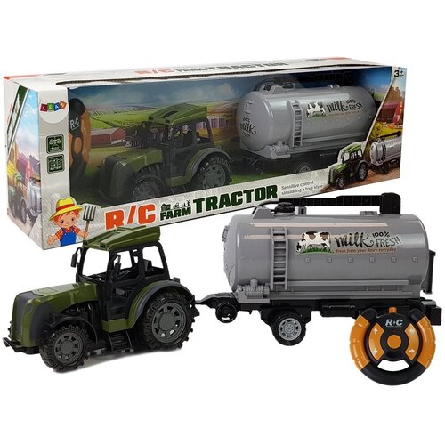  Green Tractor with Milk Tank Trailer Remote Control 2.4G Slike