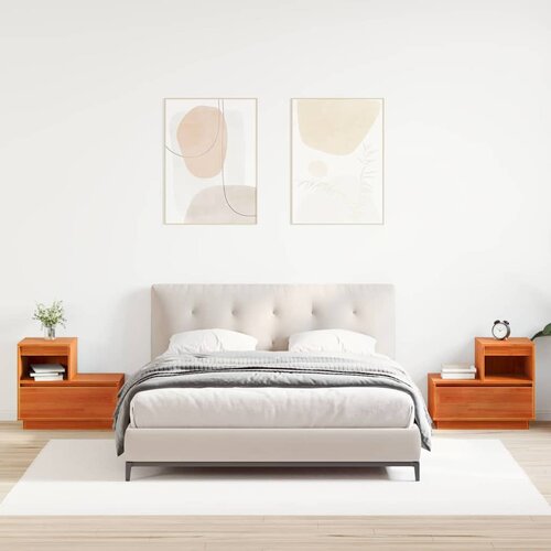 VidaXL Noćni ormar s ladicama 2 pcs Vo&amp;scaron;tano smeđa 60 x 34 x 51 cm Slike