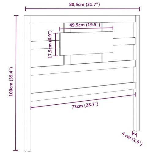  Uzglavlje za krevet boja meda 80 5x4x100 cm od masivne borovine Slike