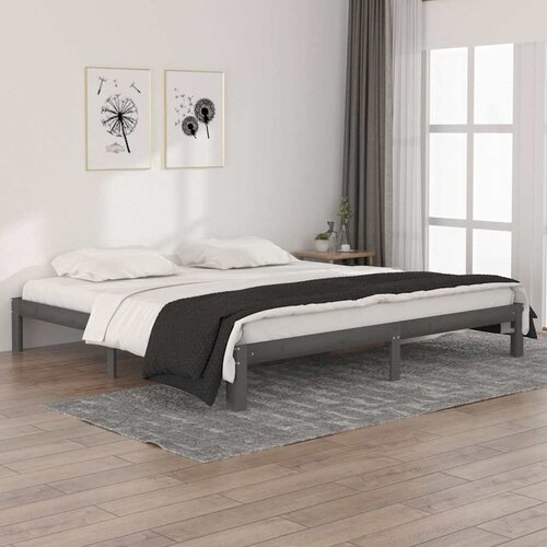  Okvir za krevet od masivne borovine sivi 200 x 200 cm Cijene