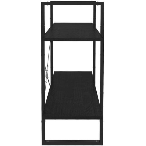 VidaXL ormarić za knjige s 2 razine crni 100 x 30 x 70 cm od borovine Slike
