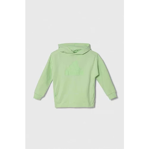 Adidas Otroški pulover zelena barva, s kapuco