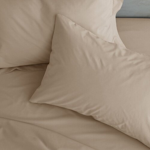 Catherine Lansfield Svjetlo smeđa plahta s gumom od perkala 150x200 cm Easy Iron Percale &amp;ndash; Slike