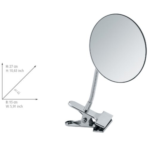 Wenko 22195100 - Kozmetičko ogledalo CLIP 15x27 cm sjajni hrom Slike