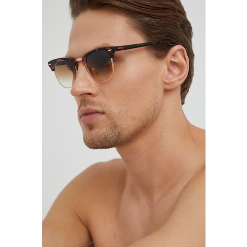 Ray-ban Clubmaster Classic RB3016 W0366 L (55) Rjava/Zelena Slike