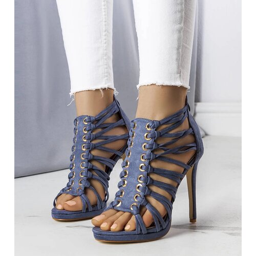 Gemre Blue high-heeled sandals Pompis Slike