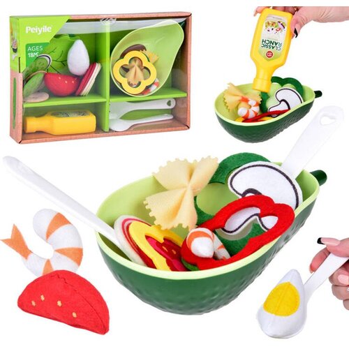  Dječji set za igru salata u zdjeli avokado s mekanim namirnicama Slike