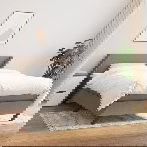 VidaXL Box spring postelja z vzmetnico taupe 90x190 cm blago Slike