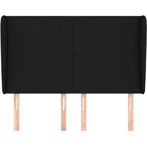  Uzglavlje s u&amp;scaron;ima crno 147x23x118/128 cm od tkanine Slike