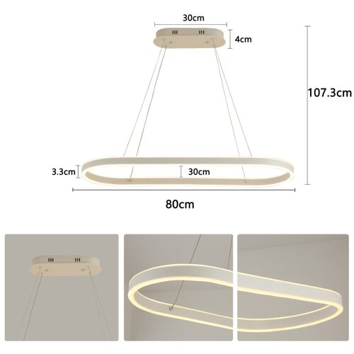  Brilagi - LED luster na sajli PONDIE LED/45W/230V 80x30 cm bela Slike