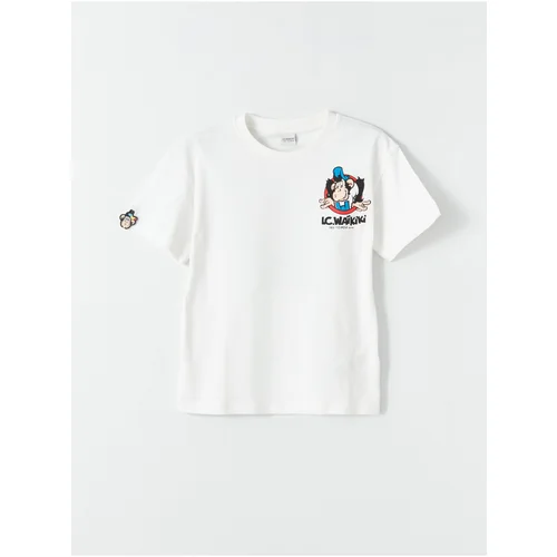 LC Waikiki A comfortable fit with a Crew Neck Nostalgic Monkey Print T-Shirt for Boys.