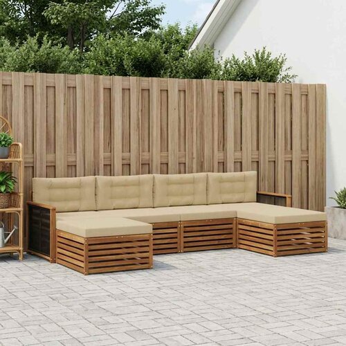  Set vanjskih sofa 6 kom. Čvrsto drvo akacije Cene
