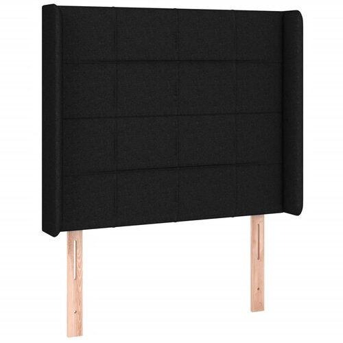  LED uzglavlje crno 93 x 16 x 118/128 cm od tkanine Slike