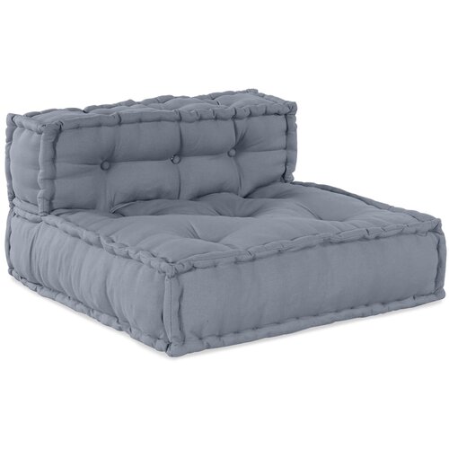 VidaXL Pouffe Set od 3 Siva Pamuk 70 cm x 70 cm x 54 cm Slike