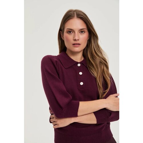 Marisse WOMEN&amp;#039;S SWEATER Z-SW-4811 BURGUNDY Slike