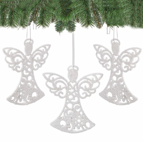  Set Ukrasa za Božićno Drvce - Anđeli 10 cm, 3 komada Slike