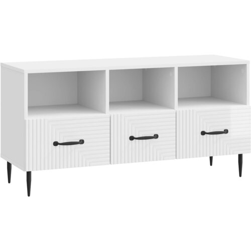  ormar s ladicama Bijela visokog sjaja 102 x 34,5 x 50 cm Slike