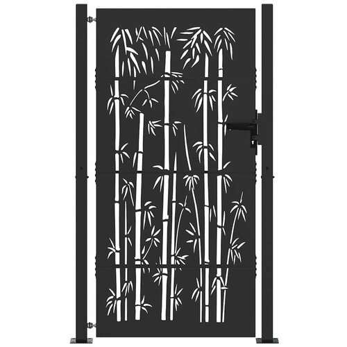 vidaXL Vrtna vrata Črna 110 x 205 cm Pra&scaron;no lakirano jeklo, (5000301016) Cene