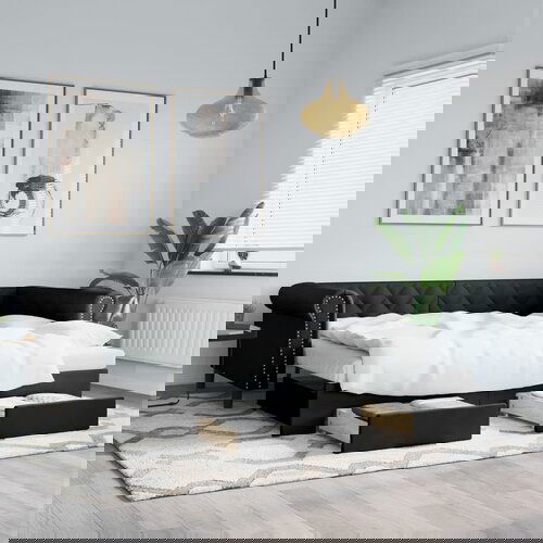 vidaXL Dnevni krevet na razvlačenje crni 90 x 200 cm od umjetne kože Cijene