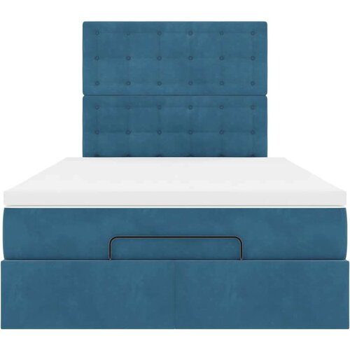 VidaXL okvir za krevet s madracima tamnoplavi 120x190 cm bar&amp;scaron;unasti Slike