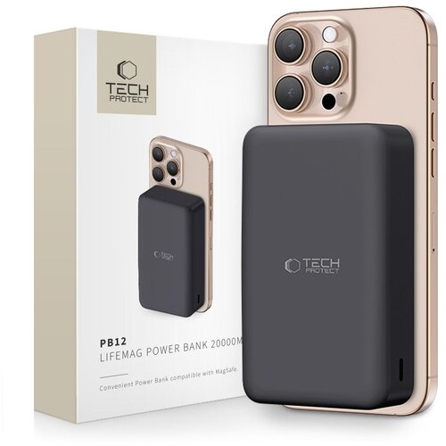 TECH-PROTECT PB12 LIFEMAG MAGSAFE POWER BANK 20000MAH ČRNA, (5000008698) Cene