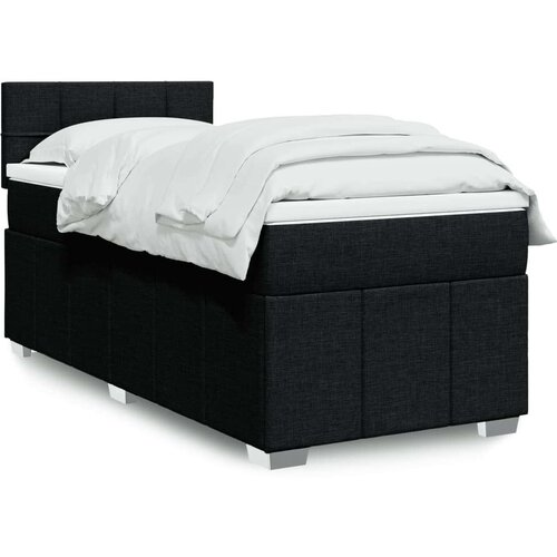 vidaXL Box spring postelja z vzmetnico črn 90x190 cm blago Cene