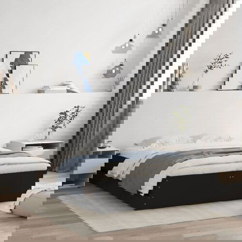 VidaXL Okvir za krevet s ladicama crna 120x200 cm konstruiranog drva Slike
