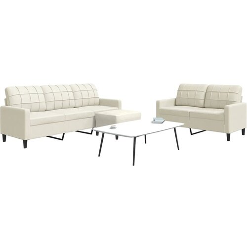 VidaXL 3-dijelni set sofa s jastucima krem bar&amp;scaron;unasti Slike