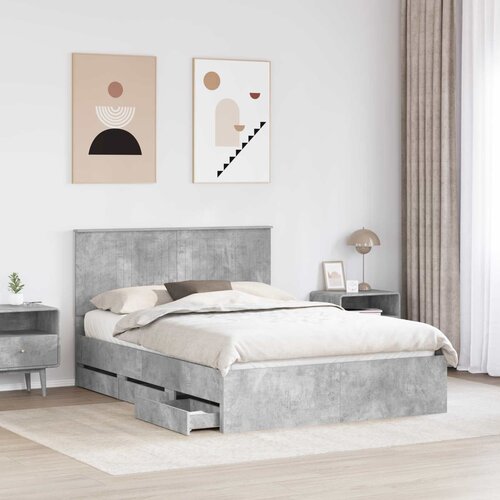 Krevetna konstrukcija s ladicama Betonski sivi 140 x 200 cm Siva 210 x 143 x 100 cm Slike