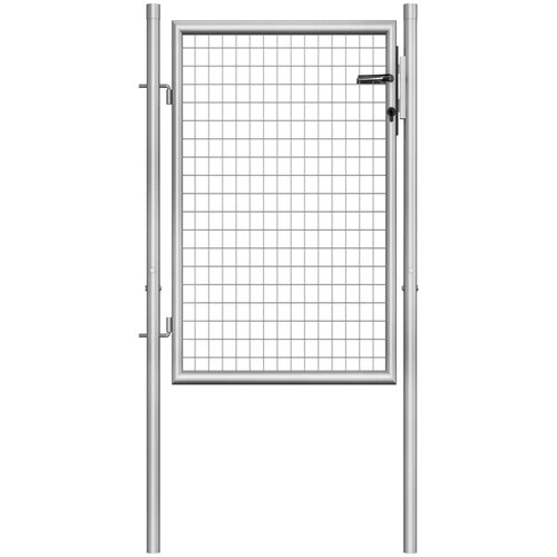vidaXL Vrtna vrata pocinkano jeklo 105x150 cm srebrna Cene