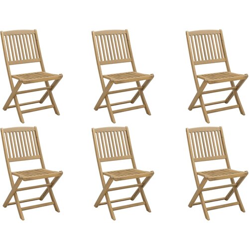 Maison Chic Zložljivi Vrtni Stoli - Stol za vrti 6 kosov 48,5x57x90 cm trdna akacija JS2995, (21876094) Slike
