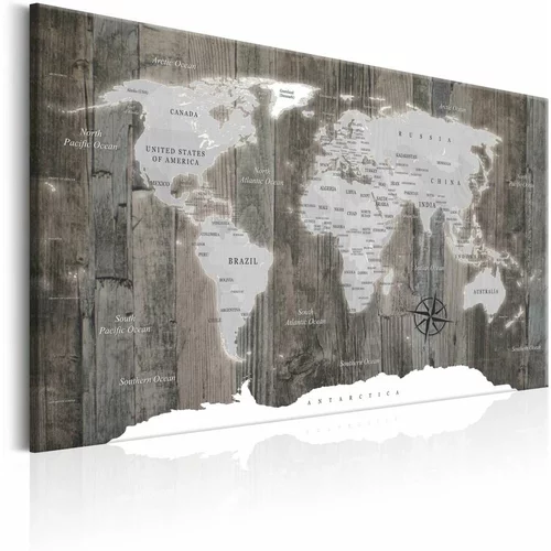  Slika - World Map: Wooden World 120x80