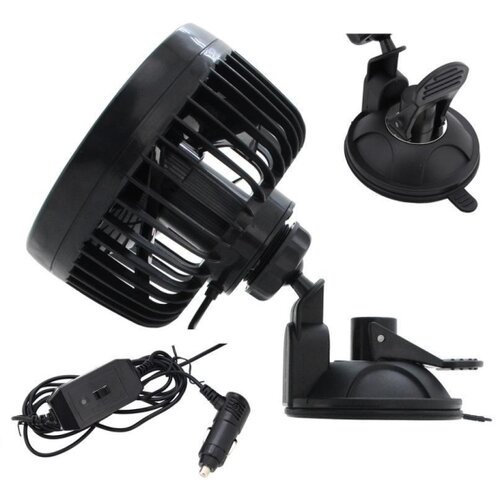  ventilator sa prianjalicom za automobil 9W/12V, crni Slike